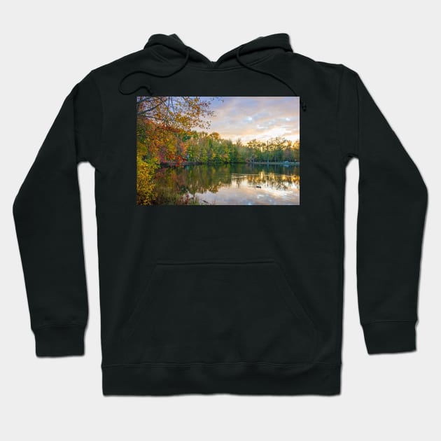 Dusk on Autumn Lake Hoodie by andykazie